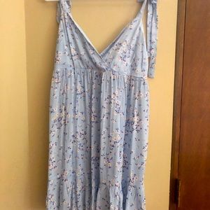 Babydoll blue flower print dress
